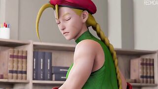 Juri Han bends over Cammy and plows her with her futa cock