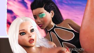 Hot sex in the space station Female android fucks a blonde