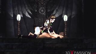 Dark princess dickgirl fucks hard a horny sexy girl in the castle