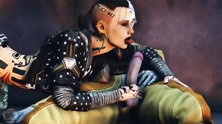 Blue Star 2 - Space girl with big tits deepthroats and gags on a freaky alien with 4 eyes