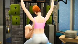 Personal trainer who looks like caveman fucks hot ginger at the gym