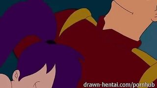 Leela sucks Zapp's dick then gets fucked and creampied