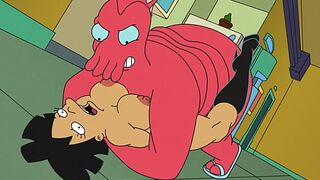 Amy Wong and Zoidberg debauchery with massive creampie