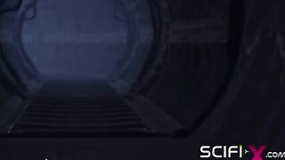 A sexy hottie gets fucked by a female futa alien in a cave on an exoplanet