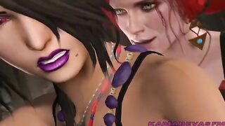 Futa Triss Merigold fucks Lulu from Final Fantasy from the back