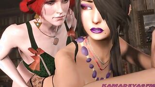 Futa Triss Merigold fucks Lulu from Final Fantasy from the back