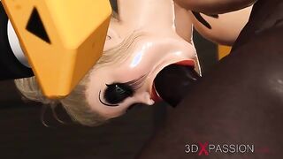 Sexy blonde loves a hard BBC fucking in restraints - 3d porn