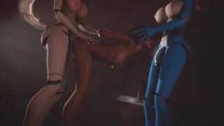 Girl gets fucked by animatronic furries