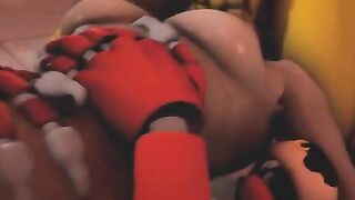 Girl gets fucked by animatronic furries