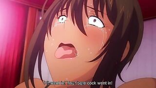 Mom's Friend Caught Me Stroking Myself - Busty hentai milf gets bent over the sink and fuc