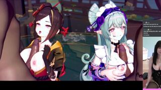 Chiori x yumemizuki mizuki . genshin impact hentai