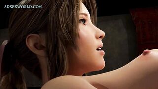 Skinny Teen Aerith gets Pussy Licking and Fucking From Cloud (Realistic 3D Sexgame)