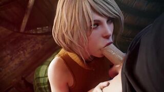 Ada Wong is already creampied, and Ashley is stroking and waiting for her turn. Manga porn toon