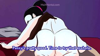Big ASS Chichi First Threesome with Two Big Black Cock (Cartoon Sex)