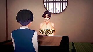 Black-haired Cougar Anime porn Cougar Humungous Bra-stuffers