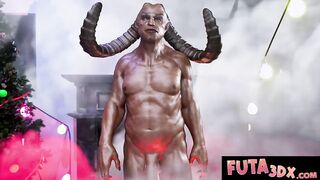 Futa3dX - Huge-chested Ash-blonde Gets Drilled By Devil Monster's Ample Man-meat