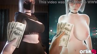 Kinky Hoe Lisa THREE DIMENSIONAL Toon - Sells Her Snatch for Money as Mega-slut - Customers Bang Paid Prostitute Manga porn