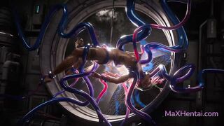 Judy Alvarez Trapped by a Terrifying Space Tenta (3D Animation)