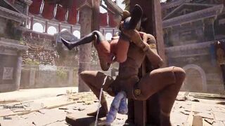 Lara Croft's arse was ruined by a humungous fuck-stick of an awakened statue 3 DIMENSIONAL cartoon manga porn game