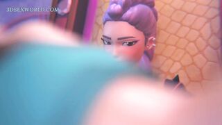 Total Domination Lesbian Femdom FFF Threesome (3D Animation)