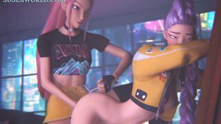 Total Domination Lesbian Femdom FFF Threesome (3D Animation)