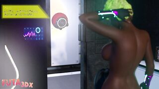 Futa3dX - Insatiable Blue Hair Biotch Wants To Fellate On Futa Wood