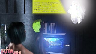 Futa3dX - Insatiable Blue Hair Biotch Wants To Fellate On Futa Wood
