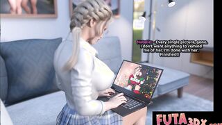FUTA 3DX - Warm Light-haired Deep-throats And Pounds Futa Black-haired's Phat Schlong