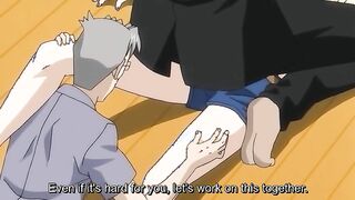 Busty redheaded wife gets her holes fucked by dirty old hentai men