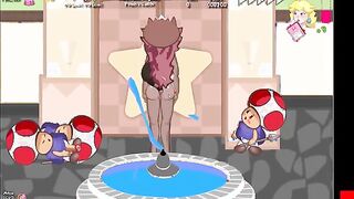 Busty brown princess from mario fucks all the monsters