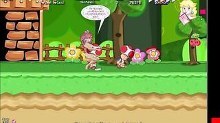 Busty brown princess from mario fucks all the monsters