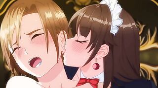 Reika is My Dear Queen 4 - Busty hentai maids have femdom threesome with master
