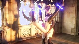 Eralin & Meralin - Mages use forbidden spell to futa fuck