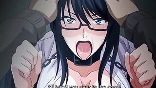Library Girl 5 - Chained teacher in glasses fucked by hentai ugly bastard