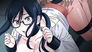 Library Girl 5 - Chained teacher in glasses fucked by hentai ugly bastard