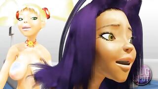 Mrs. Doe Tornado At The Depot - 3D lesbians have dildo sex on washing machine
