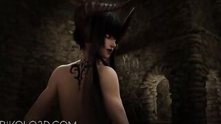 Eliza Halloween Pov succubus riding on futa cock with creampie