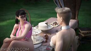 Down the Rabbit's Hole - Giant futanari ass fucks futa bunny girl