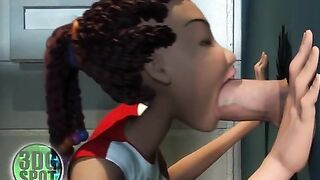 Cram Skul Period 4 - Ebony cheerleader fucks gloryhole cock