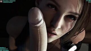 3D Hentai - S.T.A.R.S. Interrogation - Umbrella soldier pov blowjob from Jill