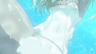 Tentacle and Witches 2 - Petite hentai teen gets womb busting creampie in pool