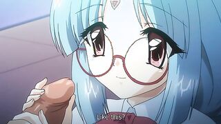 Flaming Impregnating Classmate 1 - Busty hentai teen gives a boobjob in the grass near campus