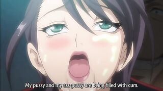 Rei Zero 2 - Busty anime investigator must make 13 thugs cum or her friend dies