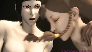 Ultimate Tournament 1 - Juri Han lesbian fucks Tina Armstrong with a strapon
