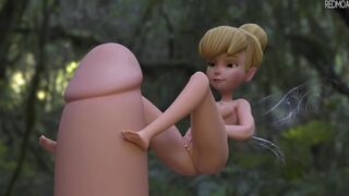Tinkerbell rubs her fairy body all over a big dick