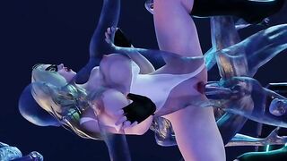 Miss Canary 2 - Aliens gangbang Black Canary and cum all over her