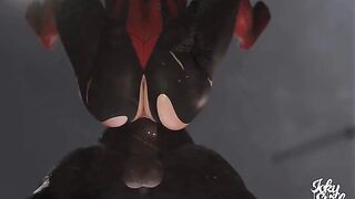 Spider-Girl falls into a trap and gets fucked by big futanari cock