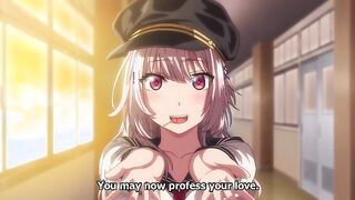 First Love Time 4 - Academy girl gives hentai blowjob under desk in library