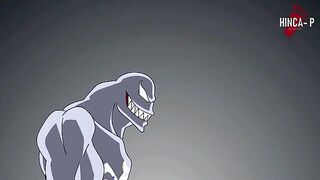 Venom face fucks Mary Jane and puts a huge load of cum down her throat