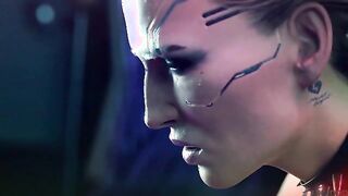 Meredith Stout fucked by huge dick Cyberpunk futa girl V in asshole